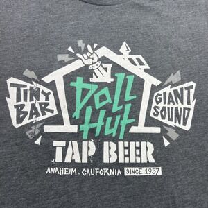 Dive Bar Shirt Club Doll‎ Hut Tiny Bar Anaheim California Gray T-shirt Mens XXL